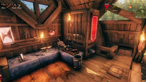 Valheim Decoration, Valheim Forge, Valheim Bedroom, Conan Exiles, Base Building, Castle Decor, Vikings, Building A House, Architecture