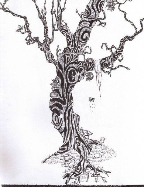 Goth Tree Tattoo, Long Tree Tattoo, Dark Tree Tattoo, Gothic Tree, Tree Drawings, Tree Sketch, Tree Tattoo Designs, Dark Tree, Tree Sketches