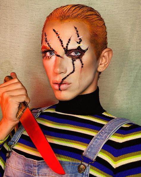 Halloween makeup for men - CHUCKY Halloween Makeup For Men, Mens Halloween Makeup, Chucky Makeup, Chucky Costume, Chucky Halloween, Halloween Men, Male Makeup, Mens Halloween Costumes, Halloween Make Up