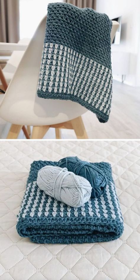 Merino Crochet Patterns, Crochet Blanket From The Center, Crochet Two Color Blanket, Crochet Blankets Patterns, Crochet Blankets For Boys, Baby Blanket Crochet Boy, Merino Wool Crochet Pattern, Boy Blankets Crochet, Crochet Blanket For Boys