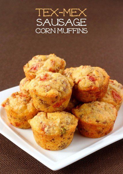 Mini Muffin Appetizers, Sausage Cornbread Stuffing, Sausage Muffins, Corn Muffin Mix, Cornbread Muffins, Savory Muffins, Corn Muffins, Quick Snack, Diced Tomatoes