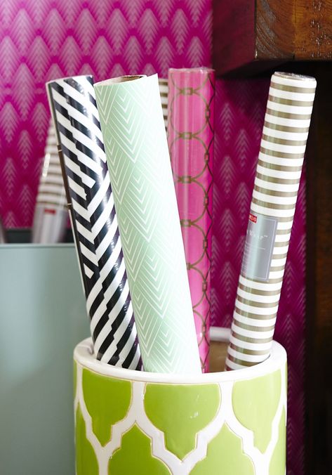 This $3 Wallpaper Hack Is The Stuff Of DIY Dreams #refinery29  http://www.refinery29.com/wrapping-paper-hack#slide-2  What are the supplies you used for this project?"I just used wrapping paper, double-stick tape, and a box cutter — it’s that easy!" Contact Paper Bedroom Wall, Wallpaper Hacks Diy, Wrapping Paper As Wallpaper Diy, Contact Paper Wall Ideas, Wrapping Paper As Wallpaper, Wallpaper Hacks, Cher And Josh, Condo Makeover, Contact Paper Wall