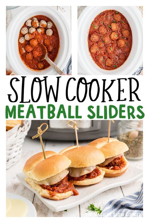 Slow Cooker Meatball Sliders Meatball Sliders Crockpot, Crockpot Meatballs Marinara Frozen, Frozen Italian Meatballs Crockpot Appetizers, Frozen Meatballs Crockpot Marinara, Meatball Crockpot Recipes Frozen, Crockpot Frozen Meatballs, Best Crockpot Meatballs, Meatballs And Marinara Sauce, Frozen Meatballs Crockpot