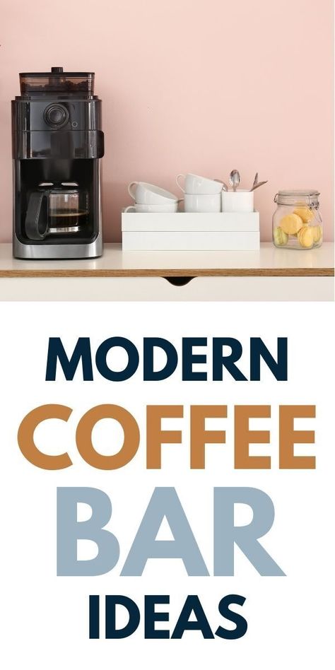 Whether you're a coffee enthusiast or just enjoy your daily cup, investing in a coffee bar is the key to a more enjoyable and stress-free morning. Explore some cute coffee bar ideas or create your own modern coffee bar with modern coffee bar ideas that fit your space. No matter the size, setting up your coffee bar will make every morning feel a little more special! Modern Kitchen Coffee Station, Coffee Tray Station Counter Space, Office Coffee Station Corporate, Work Coffee Station, Modern Coffee Station Ideas, Cute Coffee Bar Ideas, Coffee Station Organization, Modern Coffee Bar Ideas, Cute Coffee Bar