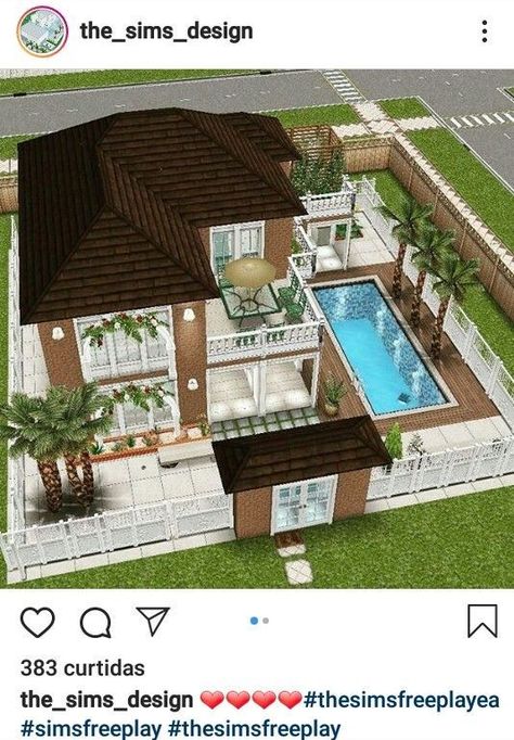 The Sims Houses, Sims 3 Houses Ideas, Casas The Sims Freeplay, Sims 4 Modern House, Lotes The Sims 4, Sims Freeplay Houses, Sims Houses, Sims Free Play, Little House Plans