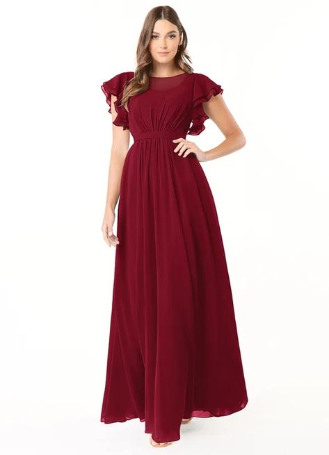 Chic Burgundy & Dark Red Bridesmaid Dresses & Gowns丨Azazie Burgundy Bridesmaid Dresses With Sleeves, Modest Bridesmaid Dresses With Sleeves, Burgundy Chiffon Bridesmaid Dresses, Dark Red Bridesmaid Dresses, Modest Bridesmaid Dresses Long, Bridesmaid Dresses Azazie, Bridesmaid Dresses With Sleeves, Sage Dress, Burgundy Bridesmaid