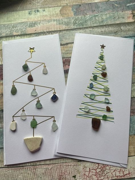 Wild Atlantic Way Ireland, Sea Glass Card, Sea Glass Christmas, Christmas Card Designs, Christmas In July Sale, Wild Atlantic Way, Beach Glass Art, Sea Glass Crafts, Christmas Card Design