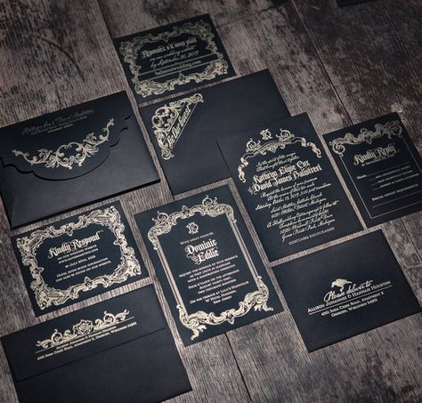 Gothic Letterpress Wedding Invitation SAMPLE SET | Etsy Letterpress Wedding Invitation Suite, Dark Romantic Wedding, Gothic Wedding Invitations, Wedding Invitation Sample, Letterpress Wedding Invitation, Skull Wedding, Wedding Invitation Samples, Goth Wedding, Dark Wedding