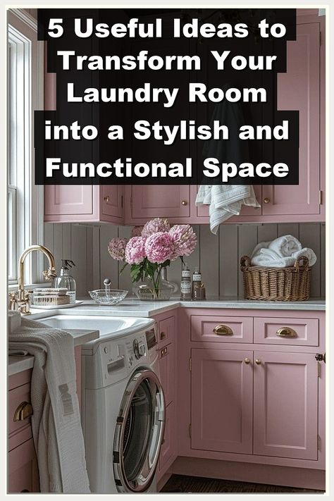 Transform your laundry room into a stylish and functional space with these 5 useful ideas! Discover creative storage solutions, chic decor tips, and efficient organization hacks that will elevate your laundry experience. Whether you have a small nook or a spacious area, these design inspirations will help you maximize your space while adding a touch of elegance. Say goodbye to clutter and hello to a laundry room you'll love spending time in! Pink Laundry Rooms, Useful Ideas, Creative Storage Solutions, Organization And Storage, Creative Storage, Functional Space, Laundry Room Organization, Trendy Decor, Decor Tips