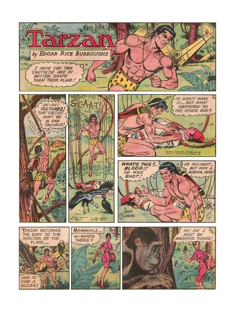 Sunday Comics I Newspaper Comics, Sunday Comics, Edgar Rice Burroughs, Comic Page, Tarzan, Vintage Comics, Comic Covers, The 1950s, Newspaper