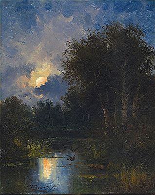 Robert Weber - Vollmond uber einem see im wald In The Forest, The Forest, Full Moon, At Night, The Sky, The Moon, Trees, Forest, Lake