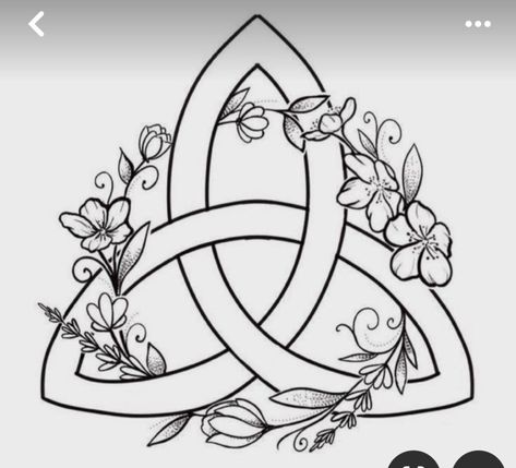 Celtic Mother Tattoos, Triquetra Tattoo, Wicca Tattoo, Celtic Tattoo For Women, Trinity Knot Tattoo, Book Inspired Tattoos, Celtic Coloring, Tattoo With Flowers, Dance Tattoo