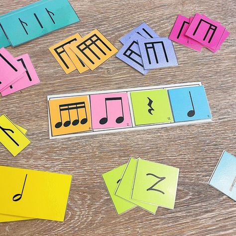 Easy Rhythm Manipulatives - Mrs. Stouffer's Music Room Music Lessons For Kids, Primary Music, Music Class, Elementary Music Classroom, Music Ed, Music Room, Elementary Music, Kindergarten Reading, Music Classroom