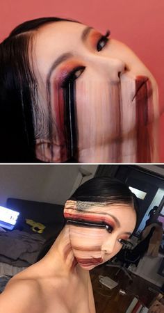 Pinterest - Brasil Extreme Face Painting, Optical Illusions Makeup, Creative Face Makeup Art, Illusion Photoshoot, Two Face Makeup, Optical Illusion Makeup, Creative Face Painting, Dain Yoon, Illusion Makeup