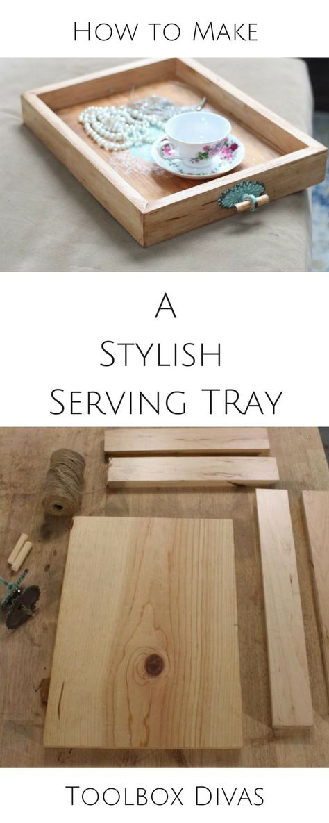 Diy Serving Tray, Diy Tray, Beginner Woodworking Projects, Diy Furniture Projects, Easy Woodworking Projects, Furniture Projects, Diy Wood Projects, Woodworking Plans, Serving Tray