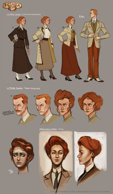 Bioshock: Infinite - the Lutece twins by shoomlah Bioshock Infinite Elizabeth, Bioshock Art, Bioshock Infinite, Game Concept Art, Bioshock, Character Design References, 그림 그리기, Game Character, Character Design Inspiration