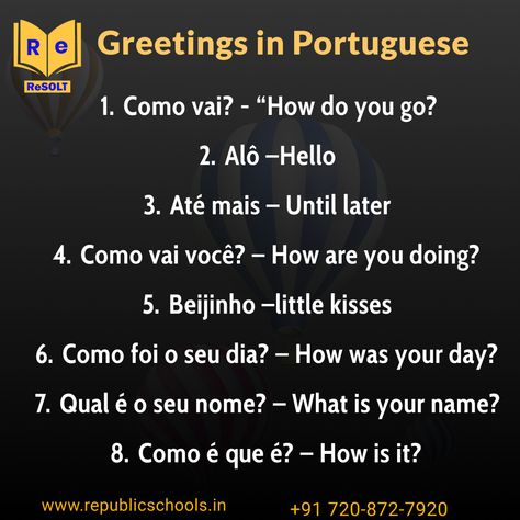 Discover the magic of the Portuguese language and let yourself be enchanted by its words and culture. Start building your vocabulary by learning common words, greetings, and phrases related to everyday situations. #LearnPortuguese #PortugueseLanguage #LanguageLearning #SpeakPortuguese #PortugueseGrammar #PortugueseVocabulary #PracticePortuguese #PortugueseCulture #PortugueseSpeaking #PortugueseSkills #resoltmumbai #resoltindia #languagesinmumbai #multilingualeducation Portuguese Grammar, Learn Portuguese, Portuguese Culture, What Is Your Name, Vocabulary, Enchanted, The Magic, Building