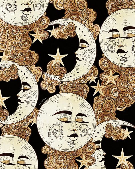 Cocorrina & Co® on Instagram: “A little pattern for a fun project I’m currently working on, a full moon, and a waxing crescent moon face. Which phase makes you feel at…” Crescent Moon Face, Waxing Crescent Moon, Moon Faces, Psy Art, Moon Face, Sun And Moon, Crescent Moon, Full Moon, Crescent