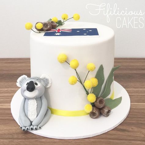 Australian Themed Cake, Australiana Cake, Australia Cake, 18th Party Ideas, 18th Party, Travel Cake, Flag Cake, Australian Flag, Sugar Love