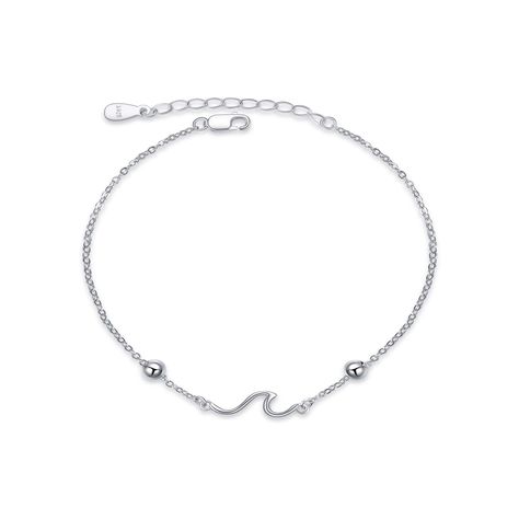 PRICES MAY VARY. 💖♥ Design: Sterling silver wave anklet,a simple delicate and charming ocean ankle bracelet. perfect for everyday wear or special occasions, as ocean-themed jewelry. 💖♥ Material :100% 925 sterling silver process,classic and fashion. Lead-Free & Nickel-Free, Hypoallergenic and Safety for sensitive skins. 💖♥ Size :Wave anklet chain length: 235 mm +30 mm extension chain. packaging: 1 x ocean wave ankle bracelet; 1 x polishing cloth and 1 x exquisite YFN gift box. 💖♥ Ideal Gift : Beachy Silver Jewelry, Ella Outfit, Ocean Bracelet, Wave Jewelry, Anklet Chain, Silver Necklace Simple, Beaded Ankle Bracelets, Beach Bracelet, Beaded Ankle