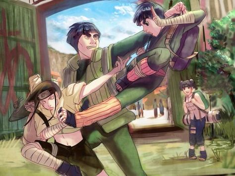 Naruto Neji, Team Gai, Tenten Naruto, Rock Lee Naruto, Lee Naruto, Neji Hyuga, Naruto Teams, Manga Naruto, Naruto Fan Art