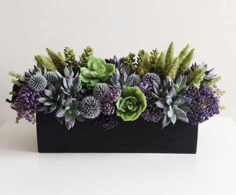 Artificial Succulent Arrangements, Cactus Arrangement, Corporate Flowers, Diy Arrangements, Blue And Purple Flowers, Faux Floral Arrangement, Faux Flower Arrangements, Artificial Succulents, Silk Flower Arrangements