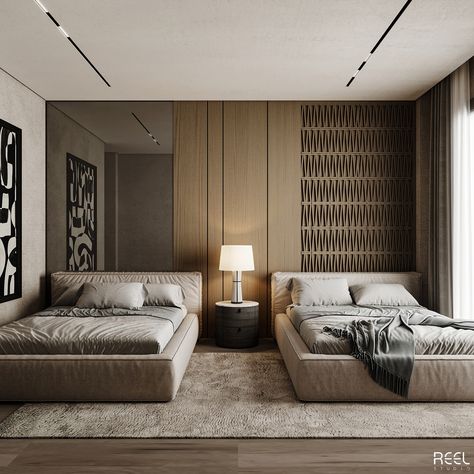 Modern Bedroom Design :: Behance Egypt Bedroom, Beauty Of Simplicity, Minimalist Bedroom Design, Architecture Model House, Twin Bedroom, Master Room, Hotel Interior Design, Interior Rendering, Modern Bedroom Design