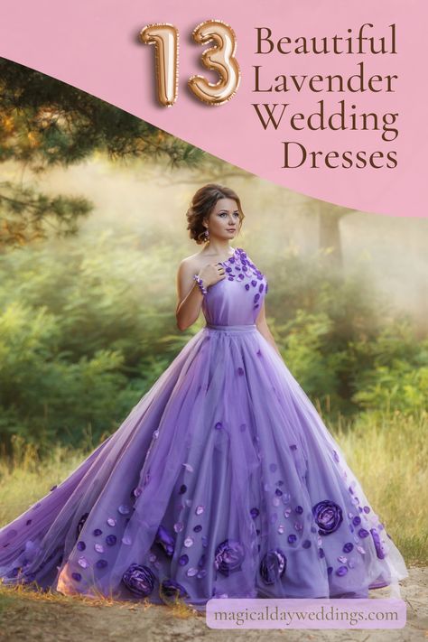 Purple Wedding Dresses The Bride, White And Lavender Wedding Dress, Purple Wedding Gowns Brides, Wedding Dress Lavender, Lavender Wedding Gown, Purple And White Wedding Dress, Lavender Gowns Elegant, Lilac Wedding Dress The Bride, Traditional Lavender Wedding Dress