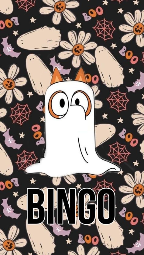 Bluey And Bingo Fall Wallpaper, Bingo Wallpaper Aesthetic, Bluey Fall Wallpaper, Haloween Wallpers Phone Aesthetic, Bluey Halloween Wallpaper, Bluey Classroom, Bluey Backgrounds, Bluey Shoes, Bingo Wallpaper