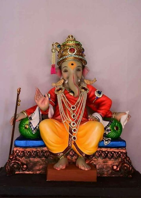 Jai ganesha Ganesh Idol Unique, Ganesh Pic, Ganpati Murti, Om Gam Ganapataye Namaha, Ganesh Decoration, Clay Ganesha, Ganesh Chaturthi Decoration, God Ganesh, Jai Ganesh