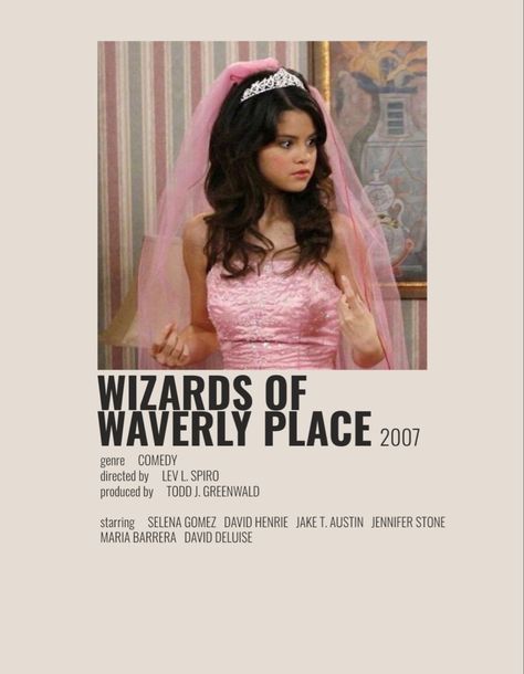 Wizards Of Waverly Place Poster, Minimalist Poster Aesthetic, Disney Channel Aesthetic, Place Poster, Movie Collage, Wizards Of Waverly, Most Paused Movie Scenes, Iconic Poster, Girly Movies