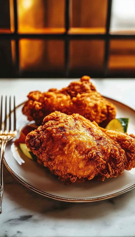 Discover the ultimate southern fried chicken with crispy, golden-brown coating and juicy, flavorful meat. This fall comfort classic is perfect for family gatherings or cozy dinners at home. Seasoned to perfection, each bite brings a taste of southern hospitality and a satisfying crunch that everyone will love. Fried Chicken Quarters, Best Southern Fried Chicken, Southern Fried Chicken Recipe, Chicken Quarter Recipes, Best Fried Chicken Recipe, Bird Recipes, Kfc Coleslaw Recipe, Fried Chicken Recipe Southern, Cozy Dinners