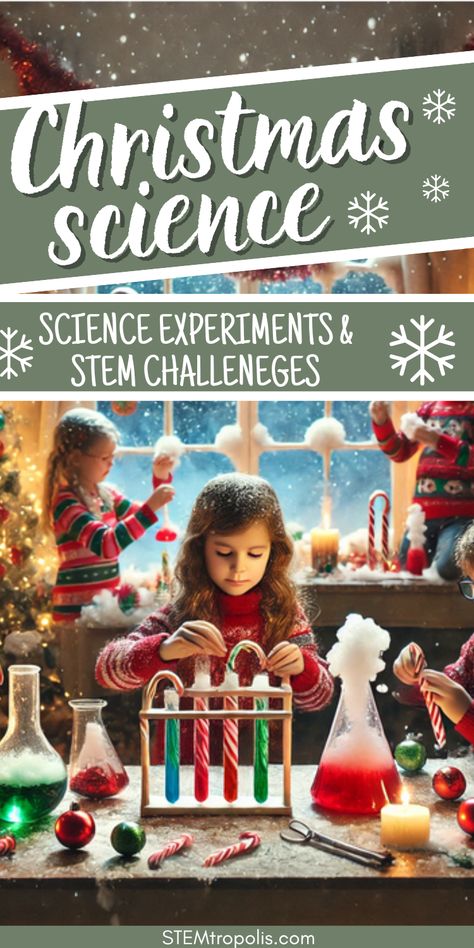 Make learning merry with these Christmas Science Activities! Explore fun Santa Science, Winter STEM, and Holiday Science Experiments that turn the season into a learning adventure. Perfect for kids, these Winter Wonderland STEM activities will spark curiosity and creativity all holiday long. ❄️✨ #HolidayScience Christmas Science Projects, Christmas Science Experiments For Preschool, Holiday Experiments For Kids, New Year Science Experiments For Kids, Christmas Themed Stem Activities, Easy Christmas Science Experiments, Holiday Science Activities For Kids, Preschool Winter Science Activities, Stem Christmas Activities For Kids