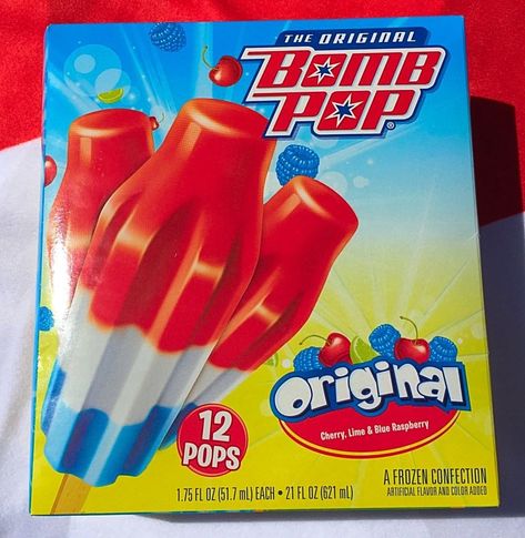 The last Thursday in June is reserved for enjoying a summertime favorite on National Bomb Pop Day. It’s rocket shape and vivid colors remind us of fireworks! Patriotic and frozen into the shape of a star ready to rocket across the sky, invented in 1955 in Kansas City, Missouri. Rocket Pop, Bomb Pop, Graphic Projects, Food Stall, Field Trips, Middle Name, Kansas City Missouri, Blue Raspberry, Field Trip