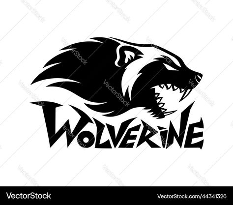 Wolverine Tattoo Animal, Wolverine Animal Art, Wolverine Tattoo, Wolverine Animal, Drawing Help, Animal Icon, Honey Badger, Animal Drawing, Animal Silhouette