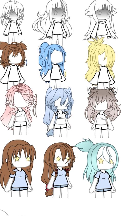 Ideas For Gacha Life Outfits, Gotcha Life Hair, Gacha Life Oc Ideas Hair, Hair Ideas For Gacha Life, Cute Gacha Hair Ideas, Gacha Life Hair Tutorial, Hair For Gacha Club, Cute Gacha Life Outfit Ideas, Free Gacha Outfits