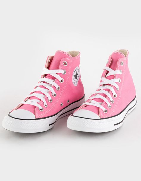 CONVERSE Chuck Taylor All Star Womens High Top Shoes - PINK | Tillys Cute Converse Shoes, Cute Converse, Womens High Top Shoes, Shoes For School, Summer High Heels, Preppy Shoes, Pretty Shoes Sneakers, Pink Converse, Shoes Teen