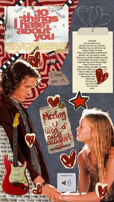 10 Things About You, 10 Things I Hate About You Asthetics, 10 Things I Hate About You Aesthetically, 10 Things I Hate About You Poster, 10 Things I Hate About You Wallpers, Ten Things I Hate About You, Kat Stratford, Romcom Movies, Comfort Movie