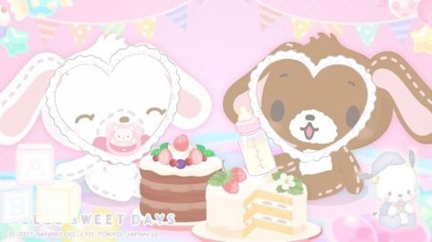 Rilakuma Wallpapers, Sanrio Core, Pink Bakery, Sugar Bunnies, My Melody Wallpaper, Cute Banners, Cute Headers, Kawaii Core, Hello Kitty Art