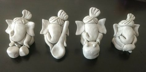 Clay idols #crafts2dio Shilpakar Clay Craft, Clay Krishna, Handmade Ganesha, Clay Ganesha, Mural Art Design, Ganesh Art Paintings, Clay Moulding, Ganesh Art, Diy Jar Crafts