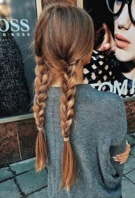 Two Braided Hairstyles To Try This Summer - DIY Darlin' Lazy Braids, Messy Plaits, Aesthetic Hairstyle, Pretty Braided Hairstyles, Super Hair, Peinados Fáciles Para Cabello Corto, Long Braids, Teen Hairstyles, Easy Hairstyles For Long Hair