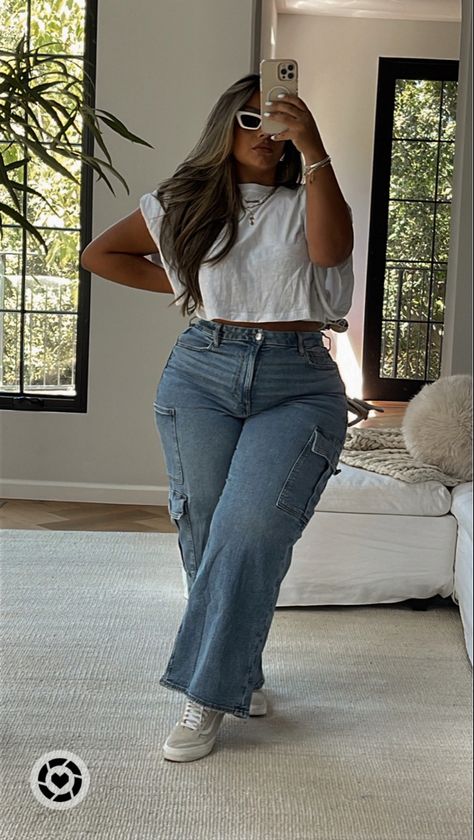 Thick Girlfriend Outfits Summer, Ootd Plus Size, Curvy Casual Outfits, Plus Size Baddie, Plus Size Baddie Outfits, Plus Size Fall Outfit, Plus Size Fall Fashion, Look Plus Size, Casual Outfits For Women