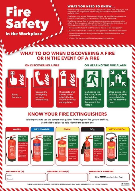 Fire Safety in the Workplace Poster - EXTRA LARGE - A1 (850mm x 594mm) - Laminated - Health and Safety, Office and Commercial Wall Charts by Daydream Education : Amazon.co.uk: Stationery & Office Supplies First Aid Poster, Safety In The Workplace, Safety Topics, Office Safety, Health And Safety Poster, Safety Poster, Manual Handling, Safety Management System, Safety Procedures