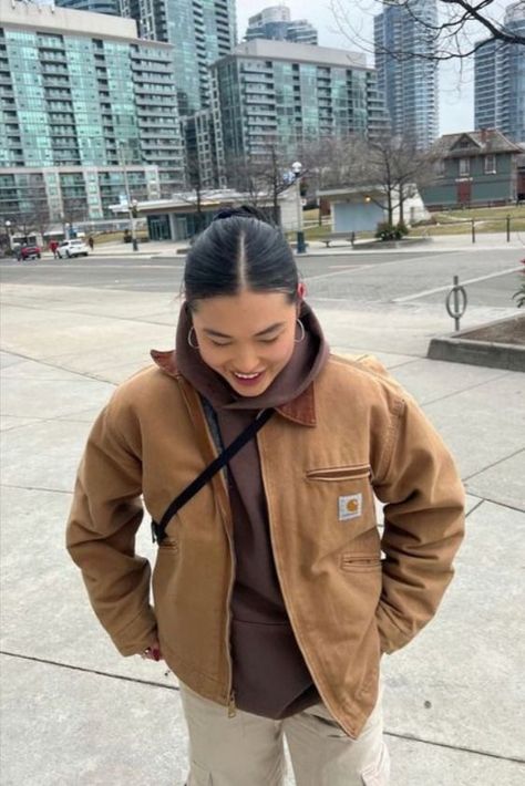 Carhartt, Carhartt Jacket, Jacket, outfit, hippie neo soul outfits, 2024, clothing trends for women, vintage spring, summer 2024 outfits, spring 2024 fashion trends, wearing vs styling outfits, spring 2024 outfits, spring outfits, houston rodeo outfit, spring 2024 fashion, country summer, y2k summer outfits, 2024 outfit trends for women, europe outfits, recycled fashion, capsule wardrobe women, spring fashion 2024, 2024 spring fashion, old money dresses, crochet summer tops Carhartt Jacket Women's Outfit, Carhartt Women Outfits Jackets, Vintage Carhartt Jacket Outfit, Carhartt Jacket Outfit Woman, Old Money Dresses, Carhartt Women's Outfit, Carhartt Outfits, Carhartt Jacket Women's, Money Dresses