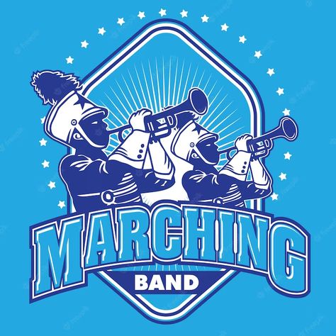 Premium Vector | Marching band crest Trumpet Music, Marching Bands, Free Powerpoint Templates, Band Stickers, Band Camp, Band Logo, Spirit Shirts, Music Themed, Creative Tshirt