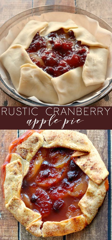 SO simple, yet so delicious. Easy Rustic Cranberry Apple Pie - the tastes you love without all the fuss! The easiest Rustic Cranberry Apple Pie you'll ever make! #applepie #cranberrypie #recipe #cranberryapple #thanksgiving #easyrecipe #dessert #falldessert via @simplymommy Cranberry Apple Pie, Apple Pie Desserts, Apple Cranberry Pie, Cranberry Pie, Rustic Recipes, Cranberry Apple, Cranberry Recipes, Apple Cranberry, Delicious Pies