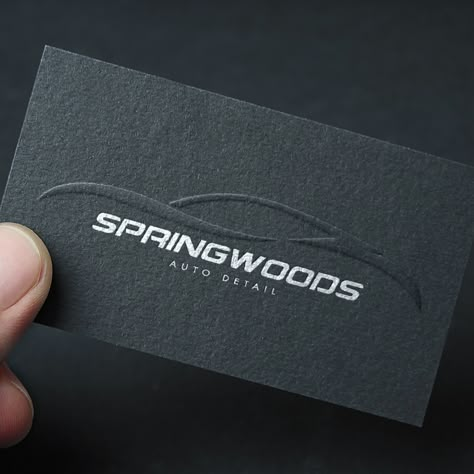 Car Detail Logo Design, Car Detailing Business Cards, Car Dealership Logo, Automotive Branding, Car Business Card, Branding Assets, Print Techniques, Embossed Business Cards, Car Brands Logos