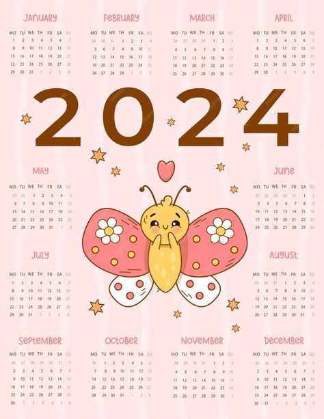 Cute Calendar 2024, Months In English, Mini Desk Calendar, Calendar Design Template, Cute Calendar, Mini Desk, 2024 Calendar, Calendar 2024, Desk Calendar