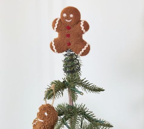 The Gingerbread Shop | Pottery Barn Mini Christmas Tree Topper, Mini Tree Topper, Gingerbread Christmas Decor, Mini Tree, Holiday Craft, Christmas Tree Topper, Christmas Inspo, Mini Christmas Tree, Mini Christmas