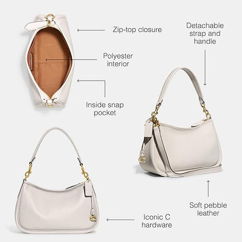 COACH Soft Pebble Leather Cary Crossbody Bag for Women Offers Zipper Closure with Detachable Strap Coach Cary Crossbody Bag, Elegant Coach Bags With Pebbled Texture, Coach Crossbody Hobo Bag With Detachable Handle, Coach Crossbody Shoulder Bag With Zipper, Functional Coach Shoulder Bag With Zipper Closure, Cary Bag, Coach Crossbody Shoulder Bag With Zipper Closure, Coach Gifts, Coach Purses